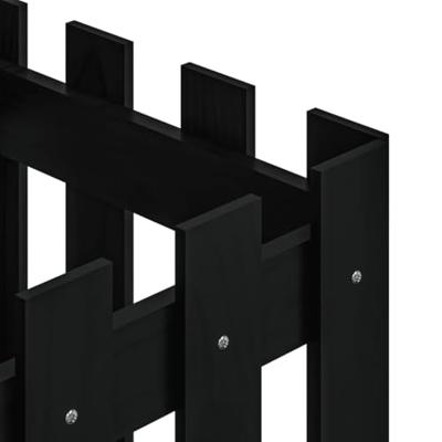 VidaXL Plantenbak met hekontwerp 40x40x40 cm massief grenenhout zwart VidaXL Plantenbak met hekontwerp 40x40x40 cm massief grenenhout zwart