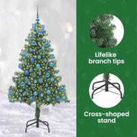 VidaXL Kerstboom met 300 led met standaard groen 180 cm pvc - thumbnail
