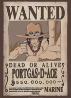 Poster One Piece - Wanted Ace - 38x52cm - thumbnail