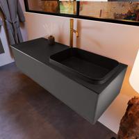 Badkamermeubelset Mondiaz Erin 120 cm met 1 Lade met RIDGE Wastafel Rechts Urban met 1 kraangat Greeploos Mat Dark Grey - thumbnail