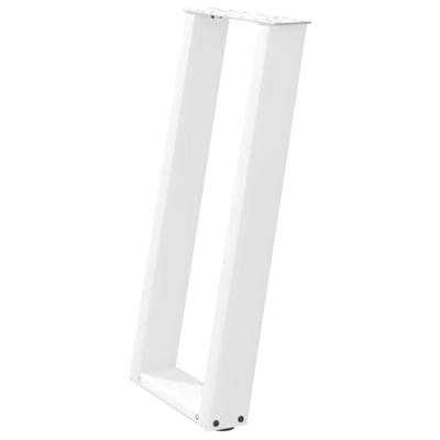Console tafelpoten 2 st U-vormig 38x(72-73) cm staal wit - thumbnail