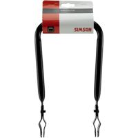 Simson rugleuning smal zwart met vinyl rugkussen - thumbnail