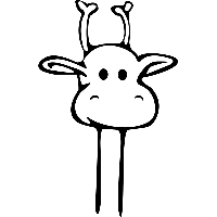 Giraffe hoofd - Muursticker - thumbnail