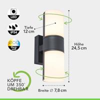 Lutec Cyra LED-wandlamp antraciet - thumbnail