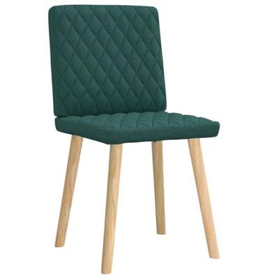 Eetkamerstoelen 2 st stof donkergroen Eetkamerstoelen 2 st stof donkergroen