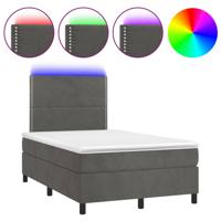 Boxspring met matras en LED fluweel donkergrijs 120x200 cm - thumbnail