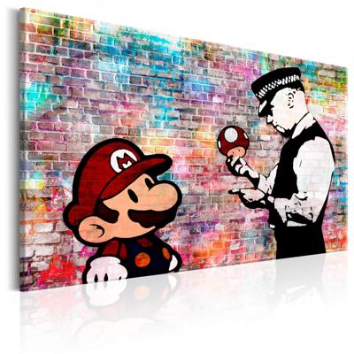 Schilderij - Banksy: Colourful Brick