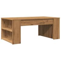 Salontafel 102x55x42 cm bewerkt hout artisanaal eikenkleur - thumbnail