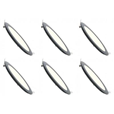 Mat Zwarte LED Downlight Set - 6 Pack Ø83mm. 3W. 4200K Natuurlijk Wit