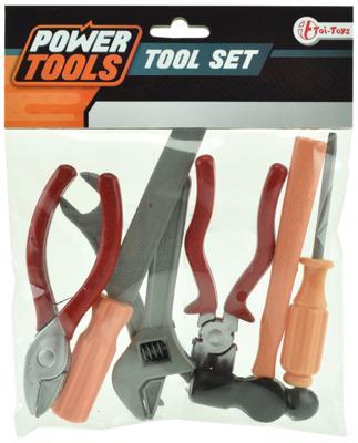 Toi-Toys Power tools gereedschapset in zak, 7dlg.