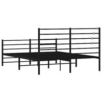 Bedframe met hoofd- en voeteneinde metaal zwart 160x200 cm - thumbnail