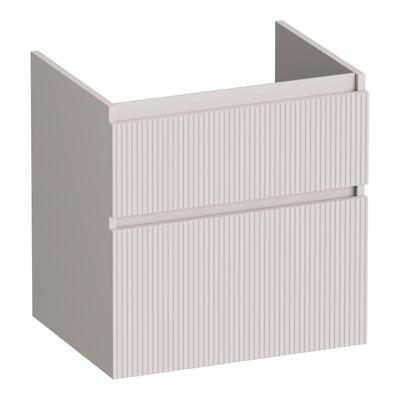 Brauer Delight Wavy - Onderkast - 60 cm - met 2 Softclose Lades Greeploos en 1 Sifon Uitsparing - Mat Zand