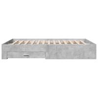 Bedframe met lades bewerkt hout betongrijs 160x200 cm - thumbnail