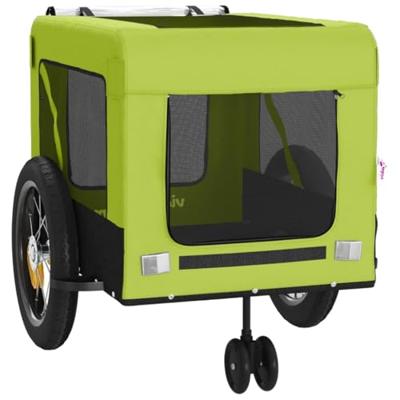 Hondenfietstrailer oxford stof en ijzer groen en zwart - thumbnail