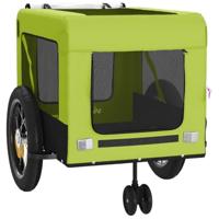 Hondenfietstrailer oxford stof en ijzer groen en zwart - thumbnail