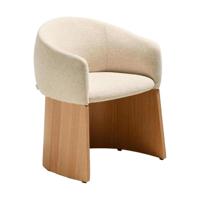 Kave Home Bosca eetkamerstoel chenille Beige eiken - thumbnail