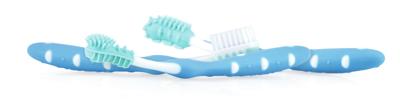 Set van 3-delige tandenborstels NUBY blauw Set van 3-delige tandenborstels NUBY blauw