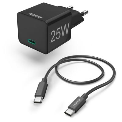 Hama Mini-charger set USB-C 25 Watt PD Oplader Zwart
