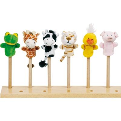 Goki pluche vingerpop dier, 6st.