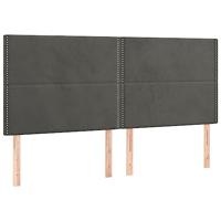 Boxspring met matras fluweel donkergrijs 160x200 cm - thumbnail