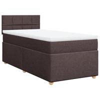 Boxspring met matras stof donkerbruin 80x200 cm - thumbnail