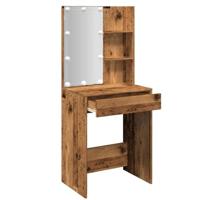 Kaptafel met LED-verlichting 60x40x140 cm oud houtkleurig - thumbnail