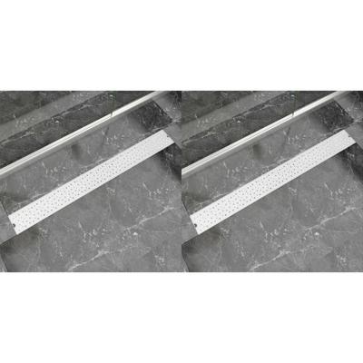 Doucheafvoer 2 st rechthoekig bubbel 1030x140mm roestvrij staal