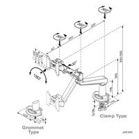 ROLINE LCD arm, tafelbevestiging, gasveer, 5 draaipunten - thumbnail