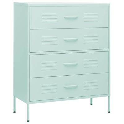 VidaXL Ladekast 80x35x101,5 cm staal mintkleurig VidaXL Ladekast 80x35x101,5 cm staal mintkleurig