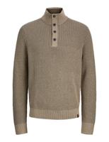 Jack & Jones Jjethan Knit High Neck Trui Crockery Twist W. Canteen. Button - thumbnail