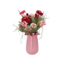 Kunstboeket Inge Dordrecht 35 cm roze - thumbnail