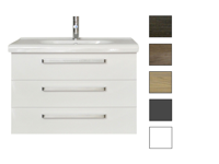 Sanicare Q9 badkamermeubel 3 laden 100 cm schots-eiken - thumbnail