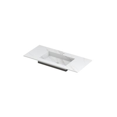 INK Post Wastafel Keramische Slab Envelop Bak Midden met 1 Kraangat - 1000x450x10 mm - Calacatta Mat