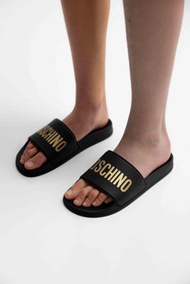 Moschino 77490 Slippers Kids Zwart/Goud - Maat 37 - Kleur: GoudZwart | Soccerfanshop