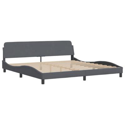 Bedframe zonder matras "Hanko" 200x200 cm fluweel donkergrijs