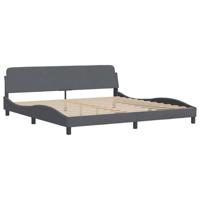 Bedframe zonder matras "Hanko" 200x200 cm fluweel donkergrijs - thumbnail