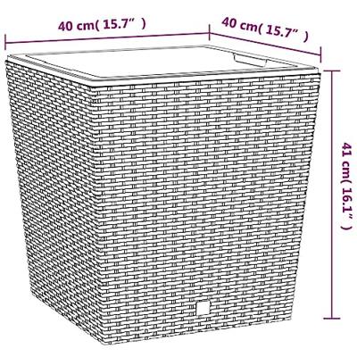 VidaXL Plantenbak met uitneembare bak rattan-look 37/64 l pp bruin - thumbnail