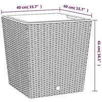 VidaXL Plantenbak met uitneembare bak rattan-look 37/64 l pp bruin - thumbnail