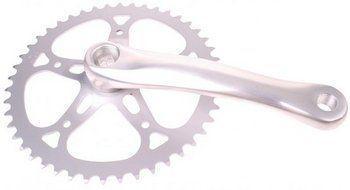 Hzb kettingwiel/crankset alu 46 tands 170 mm 1/8 - 3/32 zilver