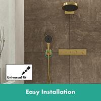 Hansgrohe FixFit Q muuraansluitbocht met handdouchehouder, Polished Gold Optic - thumbnail