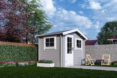 Interflex 3020 Blokhut 300x200 cm 28 mm vuren compleet gecoat- Zadeldak- Hout- Interflex Interflex 3020 Blokhut 300x200 cm 28 mm vuren compleet gecoat- Zadeldak- Hout- Interflex