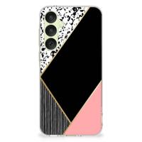 Samsung Galaxy A35 | TPU Hoesje | Zwart Roze Vormen - thumbnail