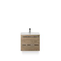 Seville Badmeubelset 60 cm - Natuur Eiken - Keramische Wastafel Wit Enjoy - thumbnail