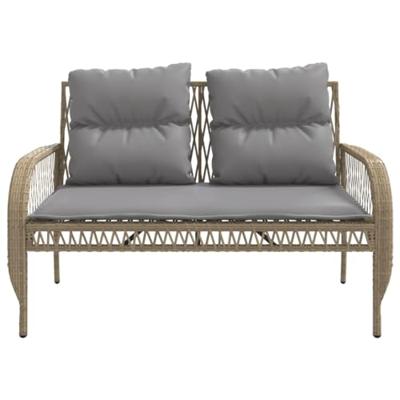 4-delige Loungeset met kussens poly rattan beige 4-delige Loungeset met kussens poly rattan beige