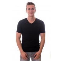 Claesens T-shirt V-hals stretch 2-Pack zwart - thumbnail