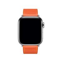 Lederen bandje - Oranje - Geschikt voor Apple Watch 38mm / 40mm / 41mm / 42mm - thumbnail