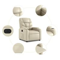 Sta-op-stoel elektrisch kunstleer crèmekleurig - thumbnail