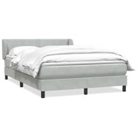 Boxspring met matras fluweel lichtgrijs 140x210 cm - thumbnail