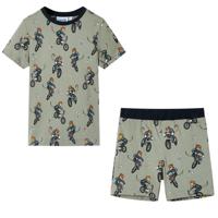 VidaXL Kinderpyjama met korte mouwen 116 lichtkaki - thumbnail