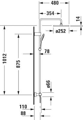 Duravit Shower Systems Douchesysteem - thermostatisch - HOH=15cm - hoofddouche Ø25.2cm - handdouche rond - waterbesparend - lans chroom th4282008010 - thumbnail